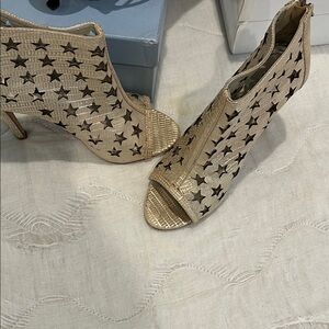 Alice + Olivia Gold Star Cutout Heels